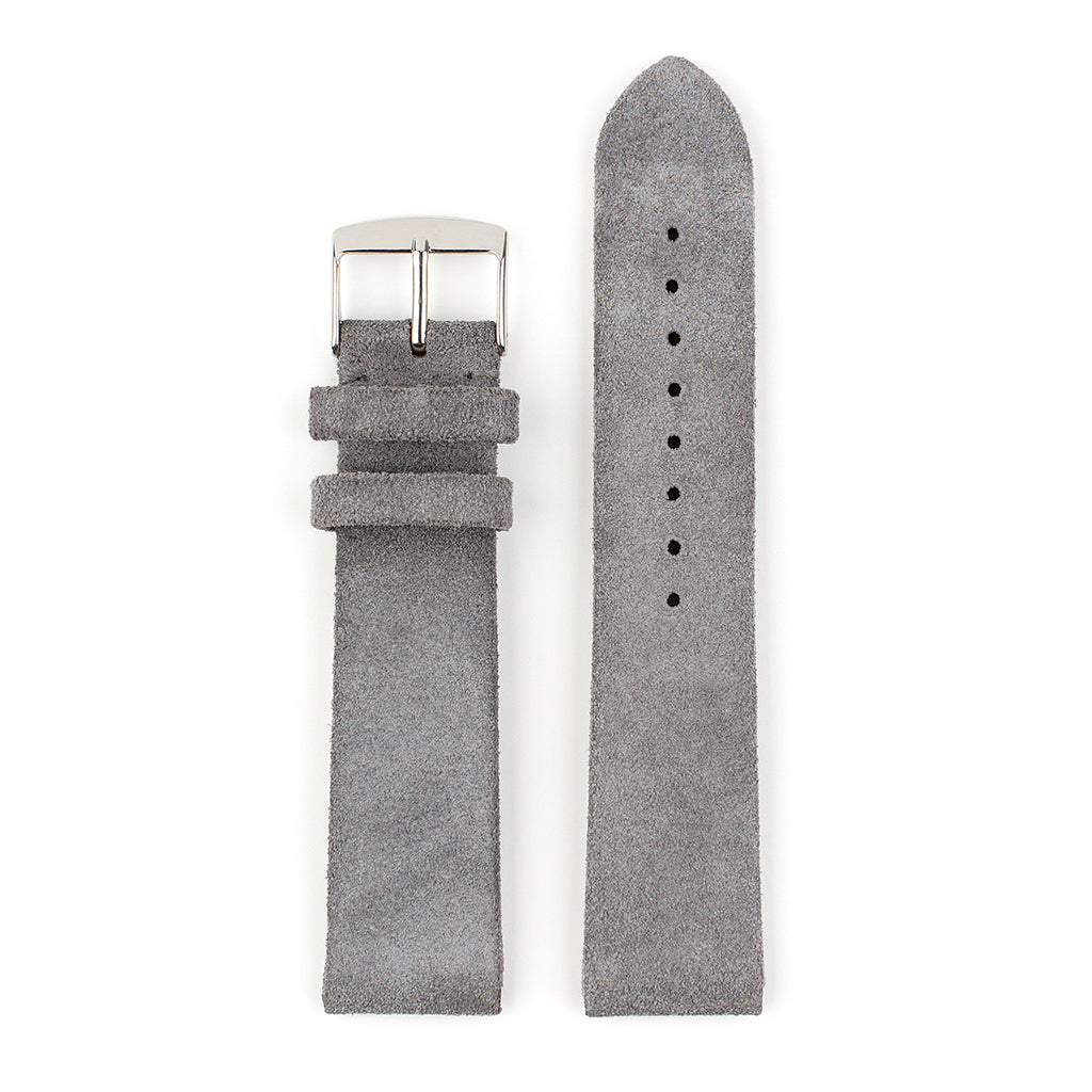 VAPAUS watch strap soft grey suede leather