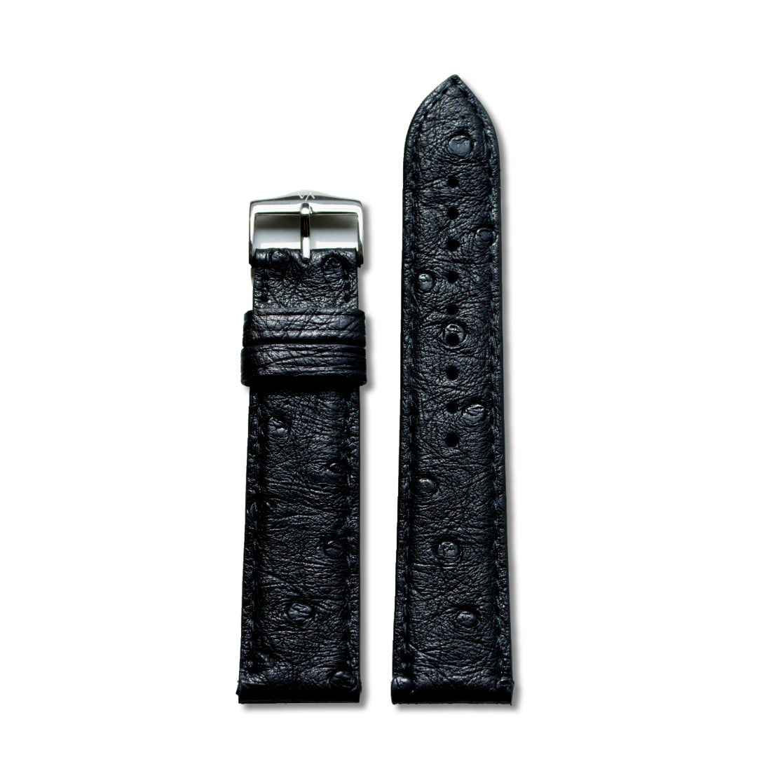VAPAUS watch strap - ostrich leather black