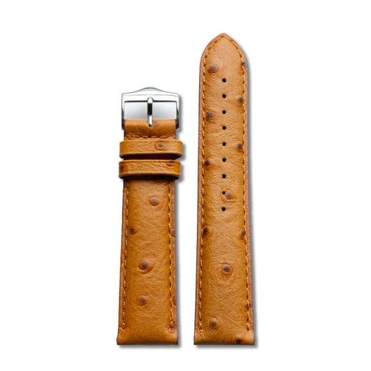 VAPAUS watch strap - Ostrich Texture Leather Tan