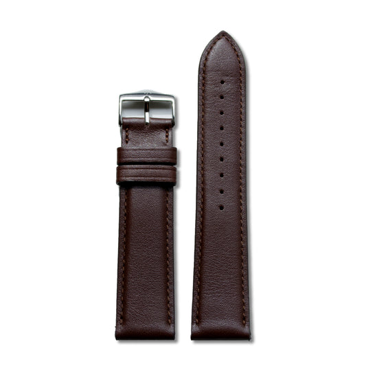 VAPAUS watch strap brown stitched leather