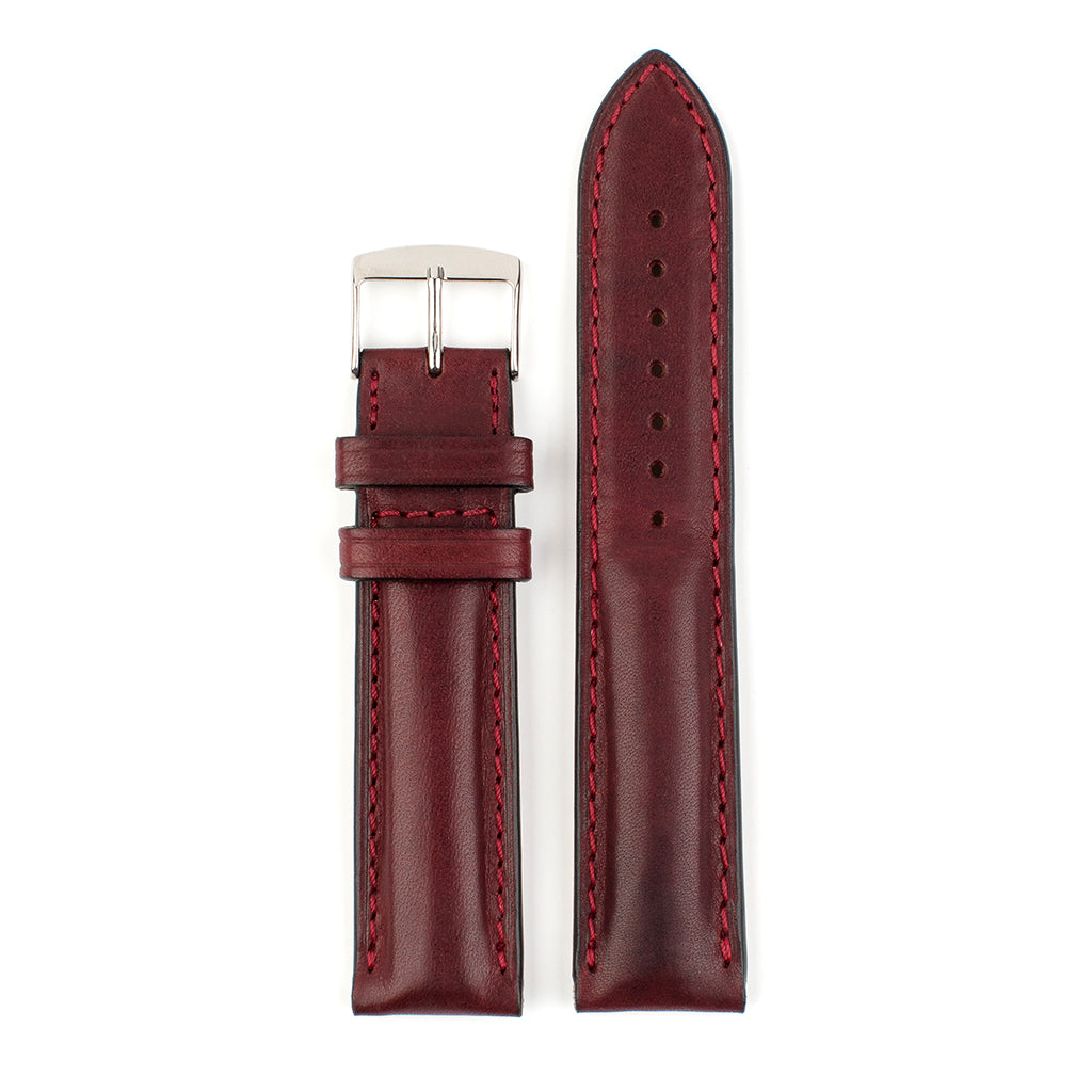VAPAUS watch strap thick red leather