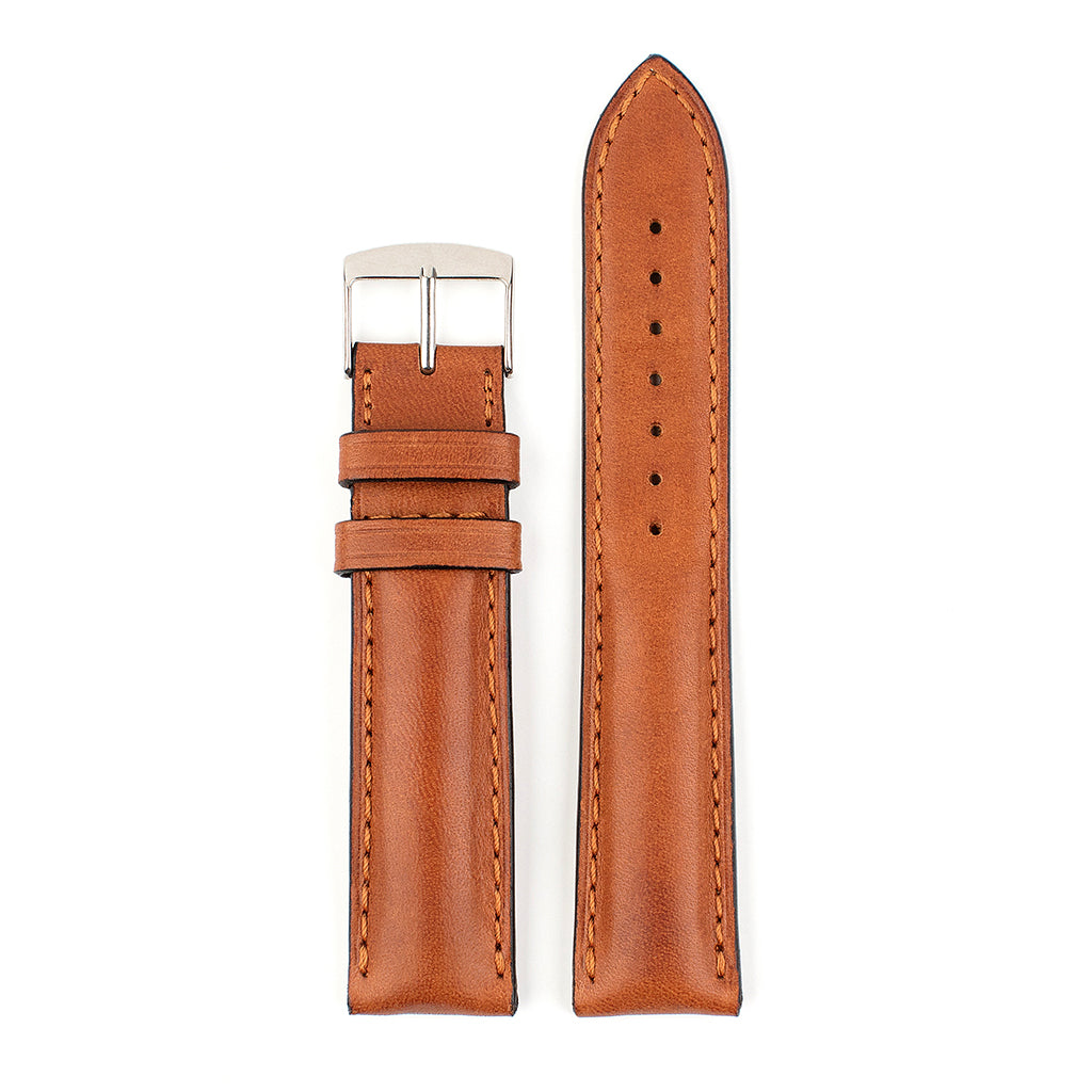 VAPAUS watch strap thick tan leather