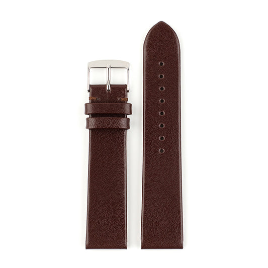 VAPAUS watch strap unstitched brown leather